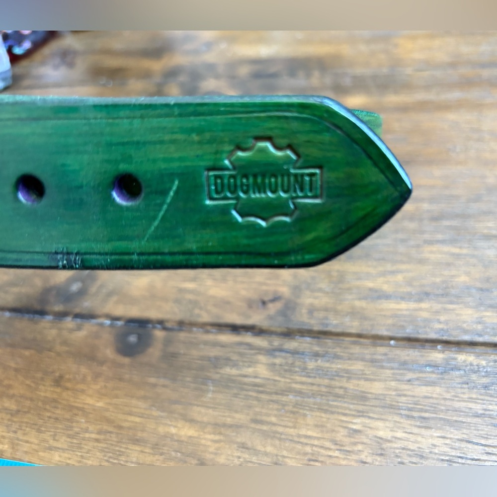 Dogmount Deep Green Leather Collar - Picture 3 of 8